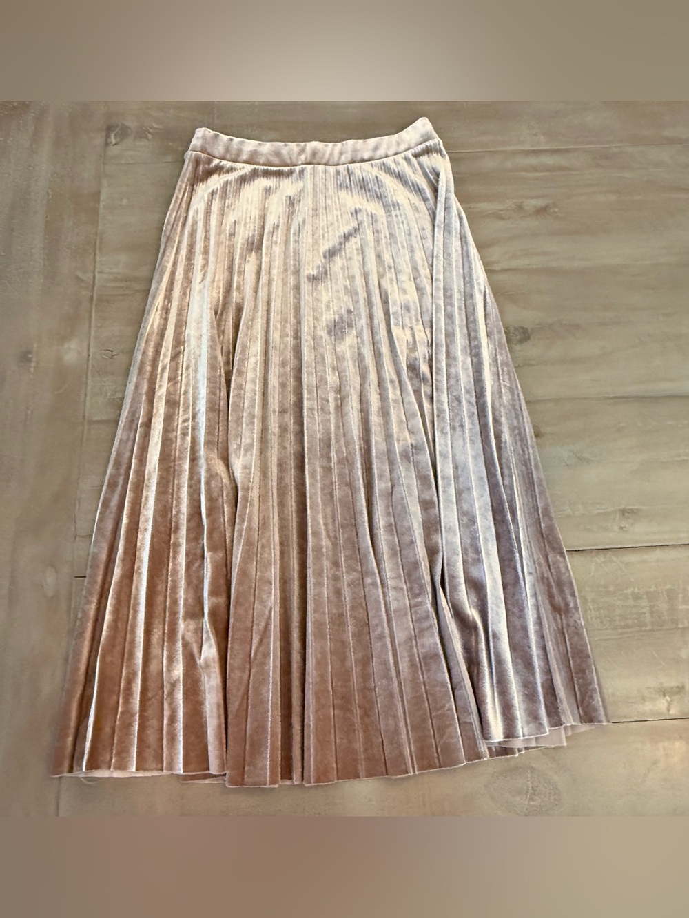 Chapter New York-London Velvet Skirt Pleated Blush Sz S Preowned
